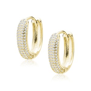 Cercei argint placati cu aur galben cu pietre Ø17 mm x 5 mm DiAmanti Z2077DEG_W-DIA (Argint 925‰ 3,8 g.)